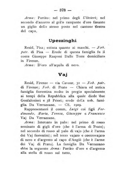 Il libro d'oro della Toscana pubblicazione dell'Ufficio araldico, Archivio genealogico di Firenze