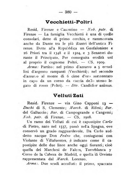 Il libro d'oro della Toscana pubblicazione dell'Ufficio araldico, Archivio genealogico di Firenze