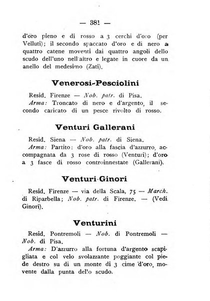 Il libro d'oro della Toscana pubblicazione dell'Ufficio araldico, Archivio genealogico di Firenze