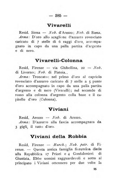 Il libro d'oro della Toscana pubblicazione dell'Ufficio araldico, Archivio genealogico di Firenze