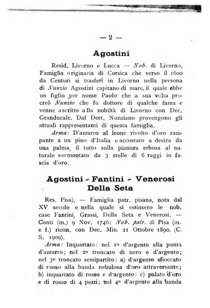 Il libro d'oro della Toscana pubblicazione dell'Ufficio araldico, Archivio genealogico di Firenze