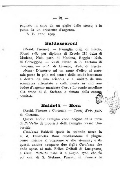 Il libro d'oro della Toscana pubblicazione dell'Ufficio araldico, Archivio genealogico di Firenze