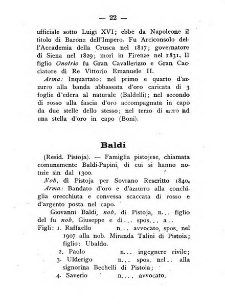 Il libro d'oro della Toscana pubblicazione dell'Ufficio araldico, Archivio genealogico di Firenze