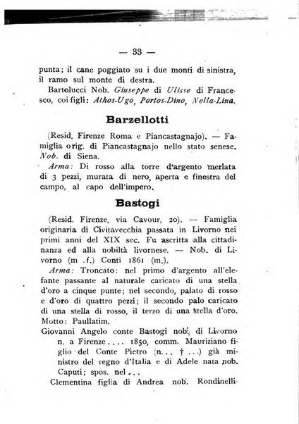 Il libro d'oro della Toscana pubblicazione dell'Ufficio araldico, Archivio genealogico di Firenze