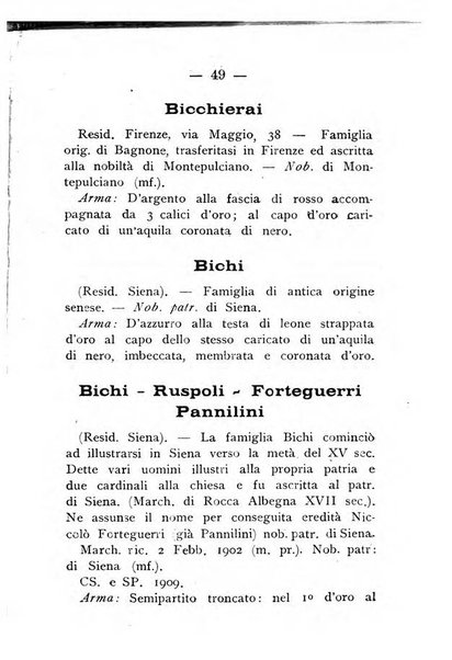 Il libro d'oro della Toscana pubblicazione dell'Ufficio araldico, Archivio genealogico di Firenze