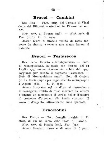 Il libro d'oro della Toscana pubblicazione dell'Ufficio araldico, Archivio genealogico di Firenze