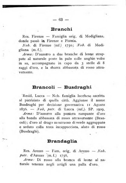 Il libro d'oro della Toscana pubblicazione dell'Ufficio araldico, Archivio genealogico di Firenze