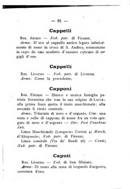 Il libro d'oro della Toscana pubblicazione dell'Ufficio araldico, Archivio genealogico di Firenze