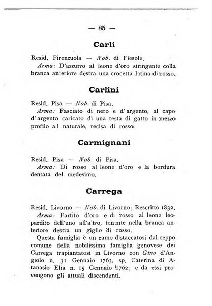 Il libro d'oro della Toscana pubblicazione dell'Ufficio araldico, Archivio genealogico di Firenze