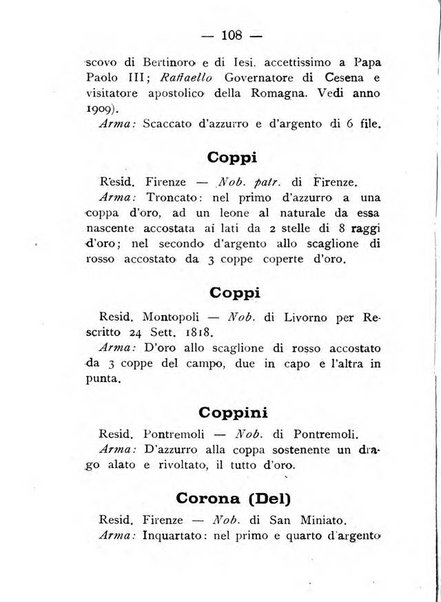 Il libro d'oro della Toscana pubblicazione dell'Ufficio araldico, Archivio genealogico di Firenze