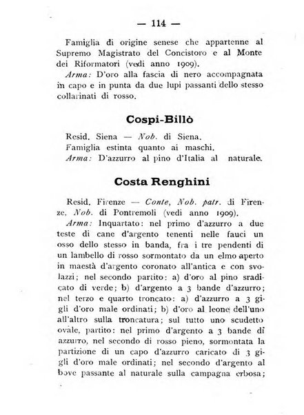 Il libro d'oro della Toscana pubblicazione dell'Ufficio araldico, Archivio genealogico di Firenze