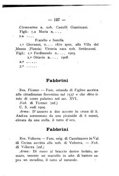 Il libro d'oro della Toscana pubblicazione dell'Ufficio araldico, Archivio genealogico di Firenze