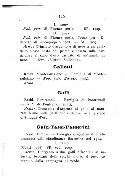 Il libro d'oro della Toscana pubblicazione dell'Ufficio araldico, Archivio genealogico di Firenze