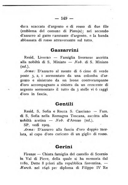 Il libro d'oro della Toscana pubblicazione dell'Ufficio araldico, Archivio genealogico di Firenze