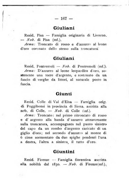 Il libro d'oro della Toscana pubblicazione dell'Ufficio araldico, Archivio genealogico di Firenze