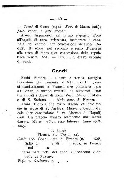 Il libro d'oro della Toscana pubblicazione dell'Ufficio araldico, Archivio genealogico di Firenze