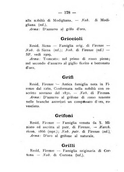 Il libro d'oro della Toscana pubblicazione dell'Ufficio araldico, Archivio genealogico di Firenze