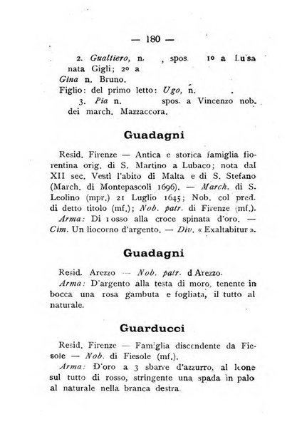 Il libro d'oro della Toscana pubblicazione dell'Ufficio araldico, Archivio genealogico di Firenze