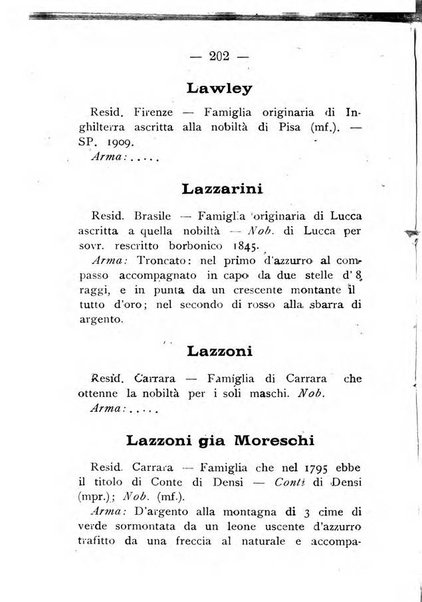 Il libro d'oro della Toscana pubblicazione dell'Ufficio araldico, Archivio genealogico di Firenze