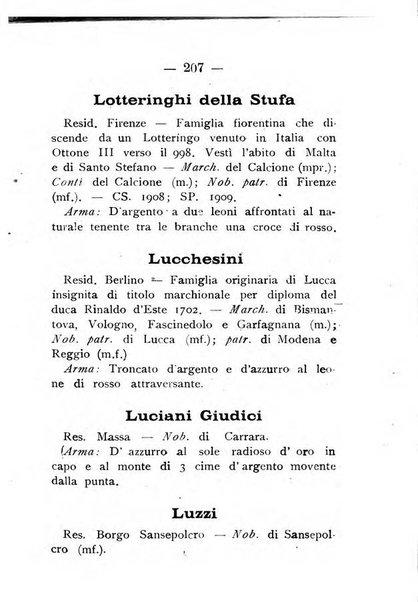 Il libro d'oro della Toscana pubblicazione dell'Ufficio araldico, Archivio genealogico di Firenze