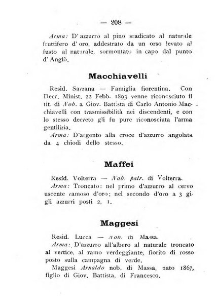 Il libro d'oro della Toscana pubblicazione dell'Ufficio araldico, Archivio genealogico di Firenze