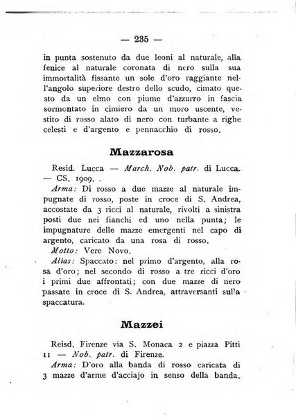 Il libro d'oro della Toscana pubblicazione dell'Ufficio araldico, Archivio genealogico di Firenze