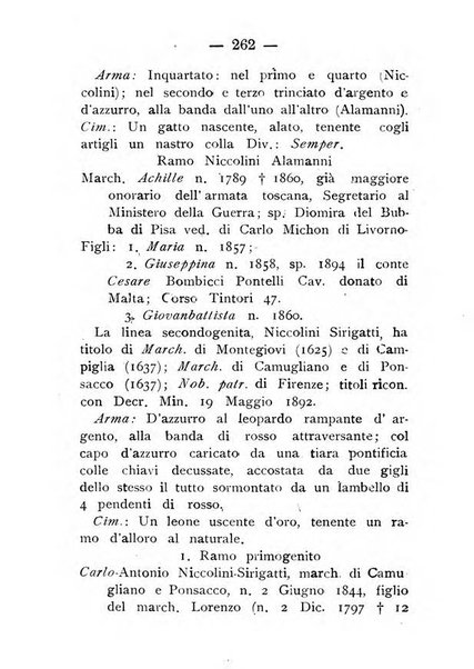 Il libro d'oro della Toscana pubblicazione dell'Ufficio araldico, Archivio genealogico di Firenze