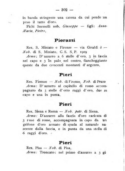 Il libro d'oro della Toscana pubblicazione dell'Ufficio araldico, Archivio genealogico di Firenze