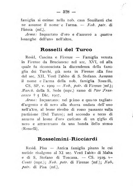 Il libro d'oro della Toscana pubblicazione dell'Ufficio araldico, Archivio genealogico di Firenze