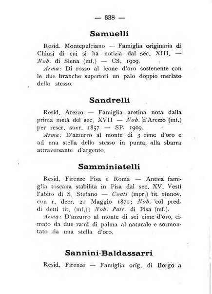 Il libro d'oro della Toscana pubblicazione dell'Ufficio araldico, Archivio genealogico di Firenze