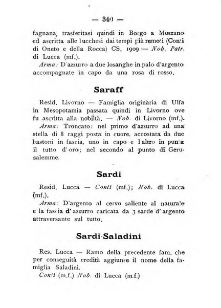 Il libro d'oro della Toscana pubblicazione dell'Ufficio araldico, Archivio genealogico di Firenze