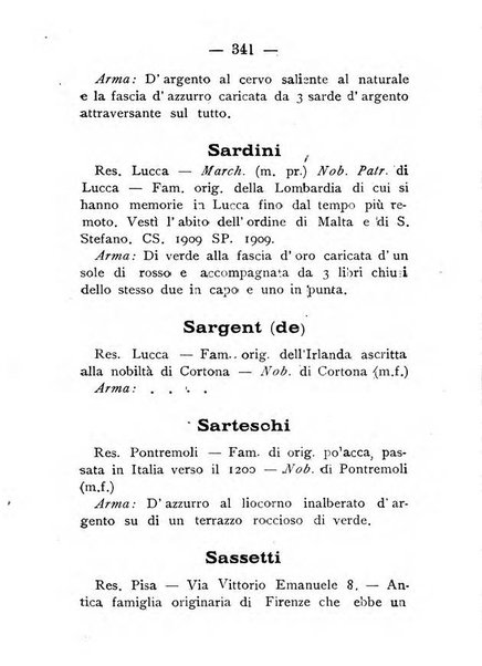 Il libro d'oro della Toscana pubblicazione dell'Ufficio araldico, Archivio genealogico di Firenze