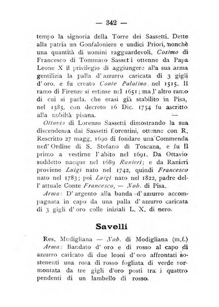 Il libro d'oro della Toscana pubblicazione dell'Ufficio araldico, Archivio genealogico di Firenze