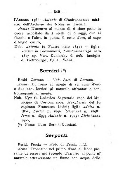 Il libro d'oro della Toscana pubblicazione dell'Ufficio araldico, Archivio genealogico di Firenze