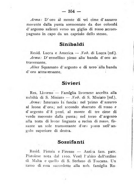 Il libro d'oro della Toscana pubblicazione dell'Ufficio araldico, Archivio genealogico di Firenze