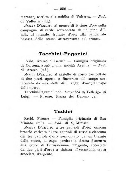 Il libro d'oro della Toscana pubblicazione dell'Ufficio araldico, Archivio genealogico di Firenze