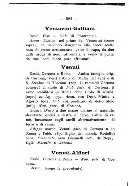 Il libro d'oro della Toscana pubblicazione dell'Ufficio araldico, Archivio genealogico di Firenze