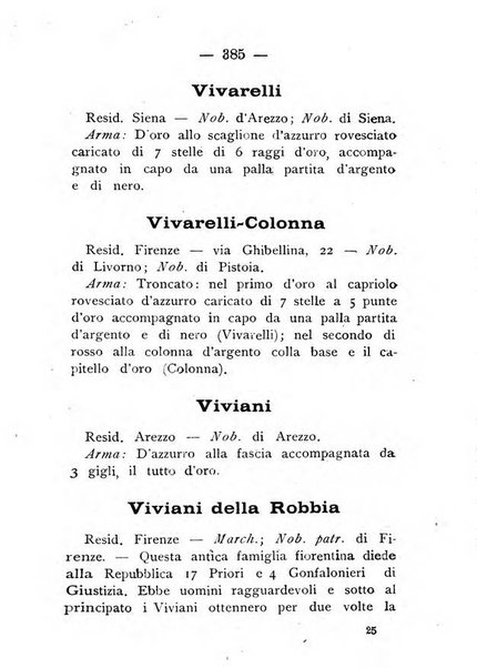 Il libro d'oro della Toscana pubblicazione dell'Ufficio araldico, Archivio genealogico di Firenze