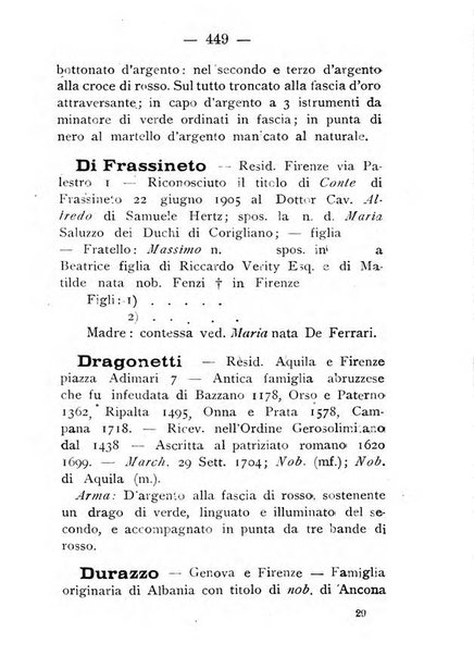 Il libro d'oro della Toscana pubblicazione dell'Ufficio araldico, Archivio genealogico di Firenze