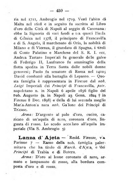 Il libro d'oro della Toscana pubblicazione dell'Ufficio araldico, Archivio genealogico di Firenze