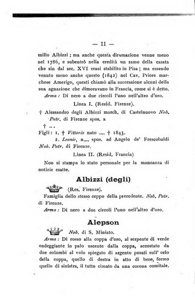 Il libro d'oro della Toscana pubblicazione dell'Ufficio araldico, Archivio genealogico di Firenze