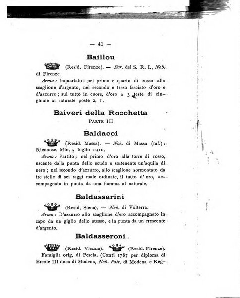 Il libro d'oro della Toscana pubblicazione dell'Ufficio araldico, Archivio genealogico di Firenze