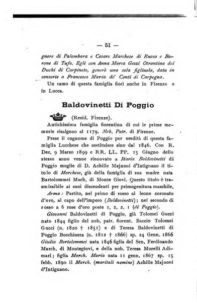 Il libro d'oro della Toscana pubblicazione dell'Ufficio araldico, Archivio genealogico di Firenze