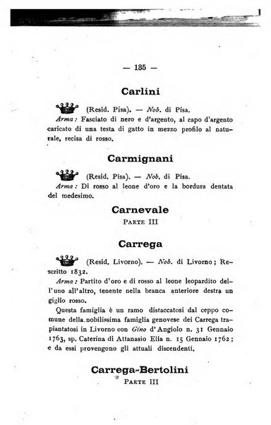 Il libro d'oro della Toscana pubblicazione dell'Ufficio araldico, Archivio genealogico di Firenze