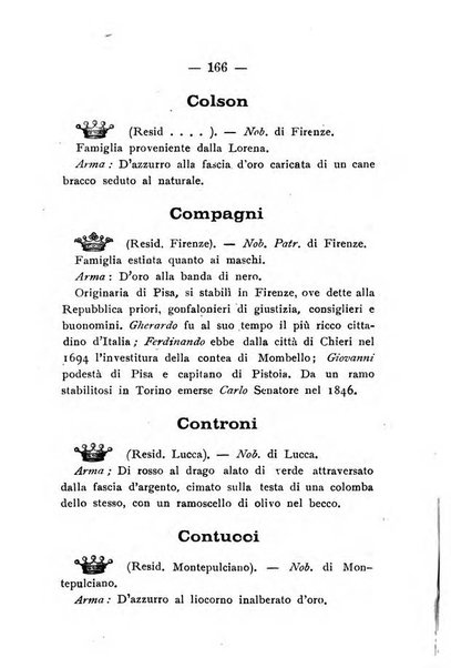 Il libro d'oro della Toscana pubblicazione dell'Ufficio araldico, Archivio genealogico di Firenze