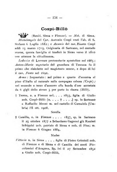 Il libro d'oro della Toscana pubblicazione dell'Ufficio araldico, Archivio genealogico di Firenze