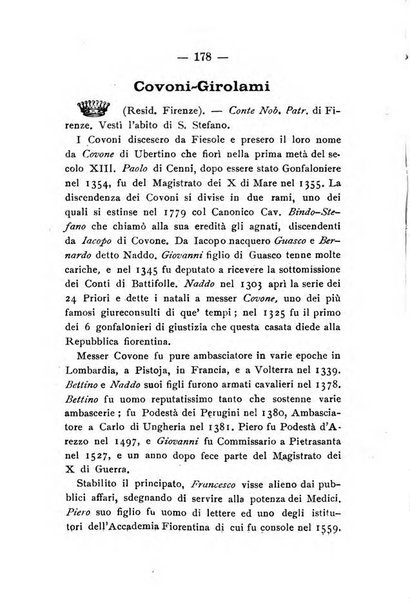 Il libro d'oro della Toscana pubblicazione dell'Ufficio araldico, Archivio genealogico di Firenze