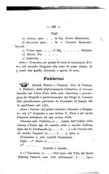 Il libro d'oro della Toscana pubblicazione dell'Ufficio araldico, Archivio genealogico di Firenze