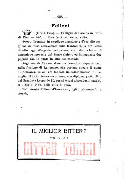 Il libro d'oro della Toscana pubblicazione dell'Ufficio araldico, Archivio genealogico di Firenze