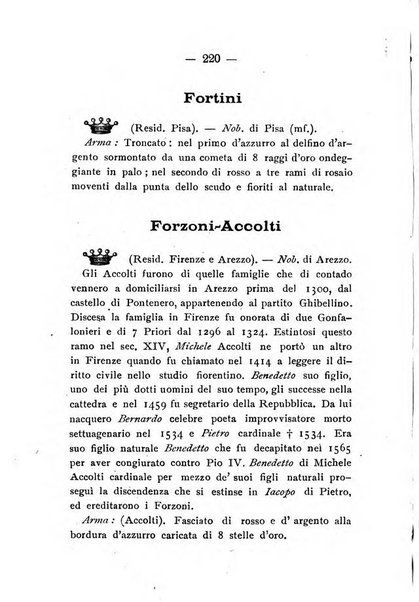 Il libro d'oro della Toscana pubblicazione dell'Ufficio araldico, Archivio genealogico di Firenze